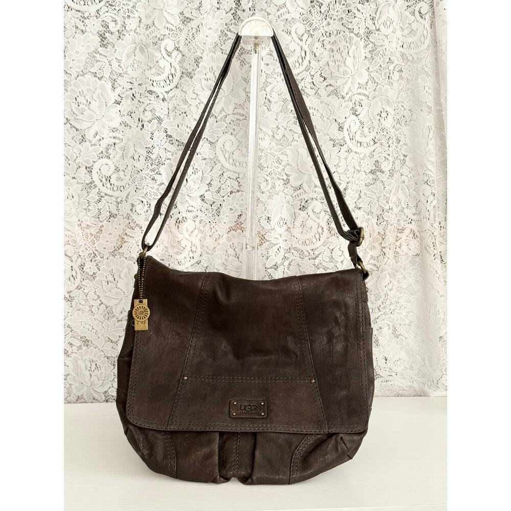 UGG Australia Covina Lambskin Leather Messenger Crossbody Bag